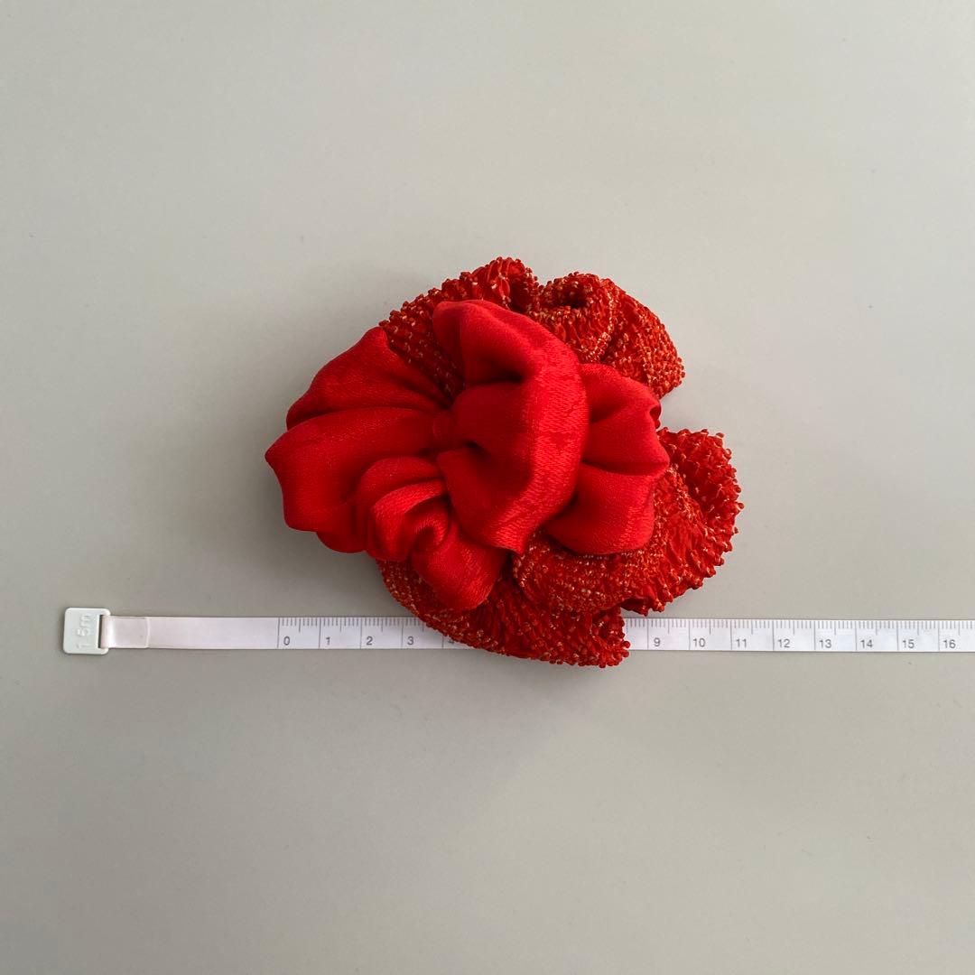 稲妻の将軍　絞り　七五三　ヘッドドレス　着物リメイク　アンティーク　髪飾り