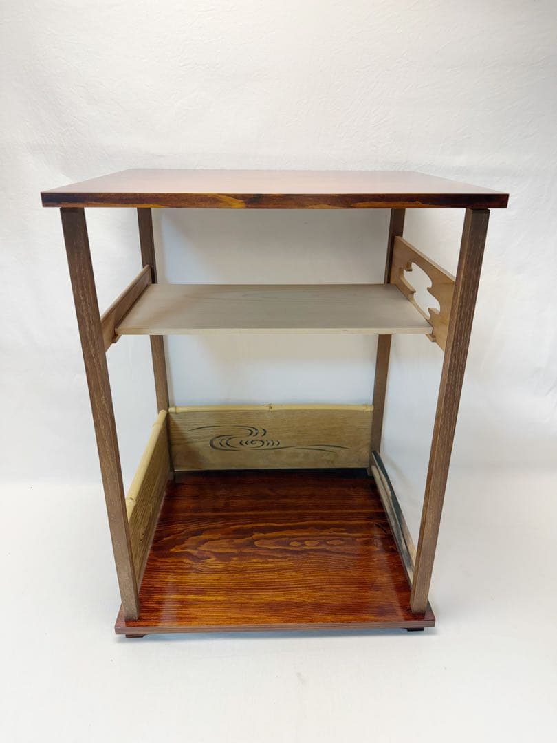 ほぼ未使用 茶道具 漆匠 前端春斎造 行雲棚 鵬雲斎好写 組み立式 共箱