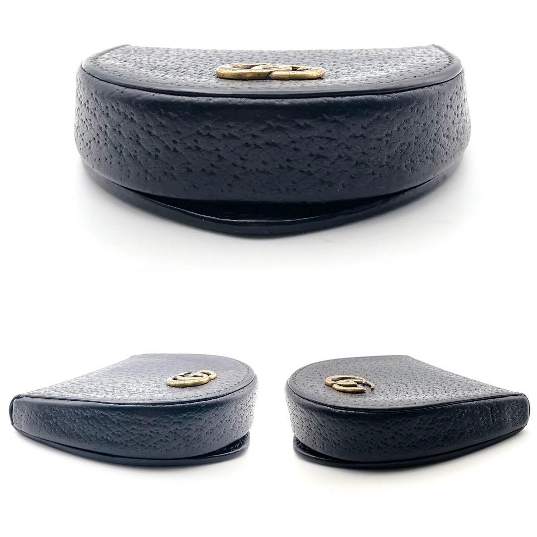 グッチ GGマーモント ケース 450940 馬蹄型 ブラック レザー