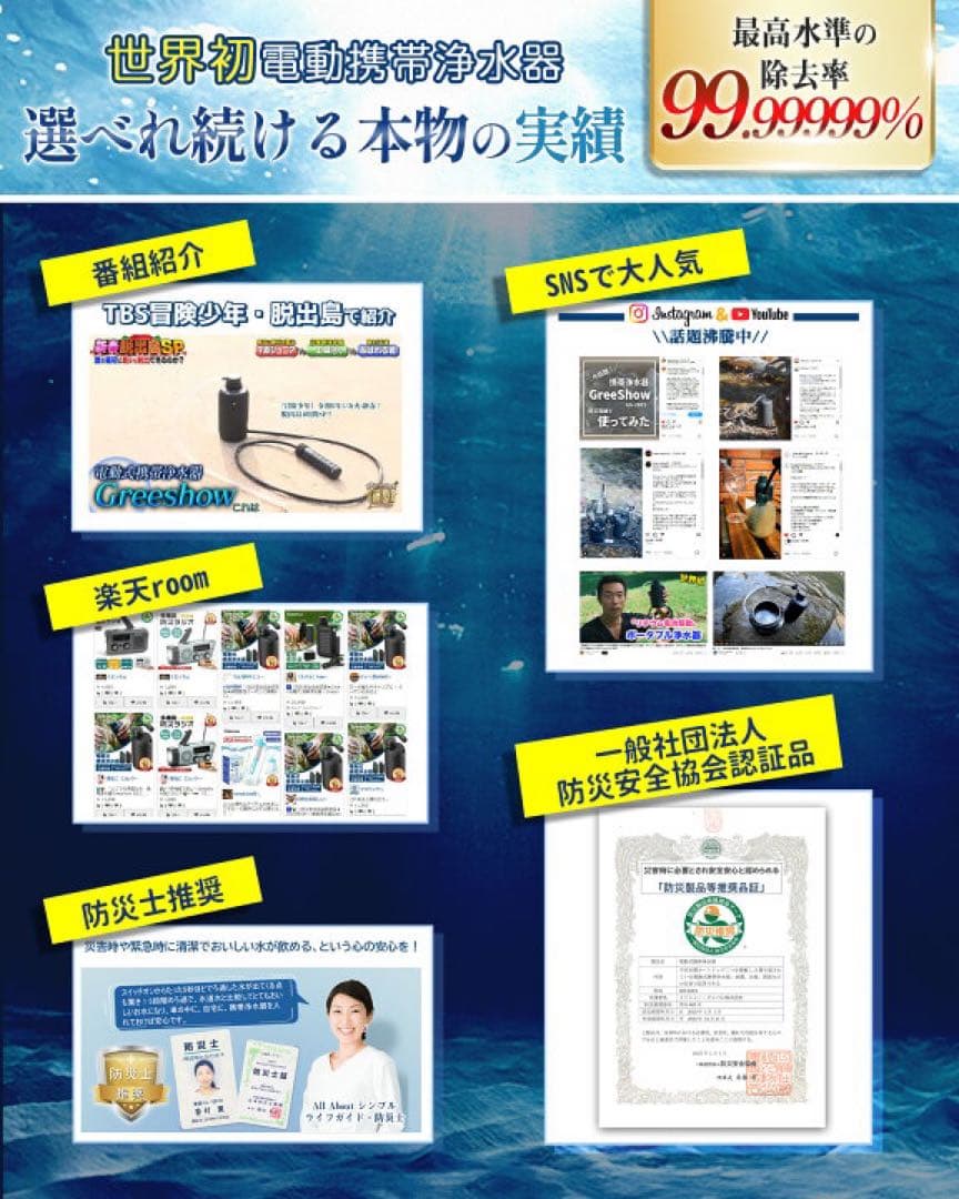 【1月末販売終了‼️】Greeshow 携帯浄水器 電動浄水器セット