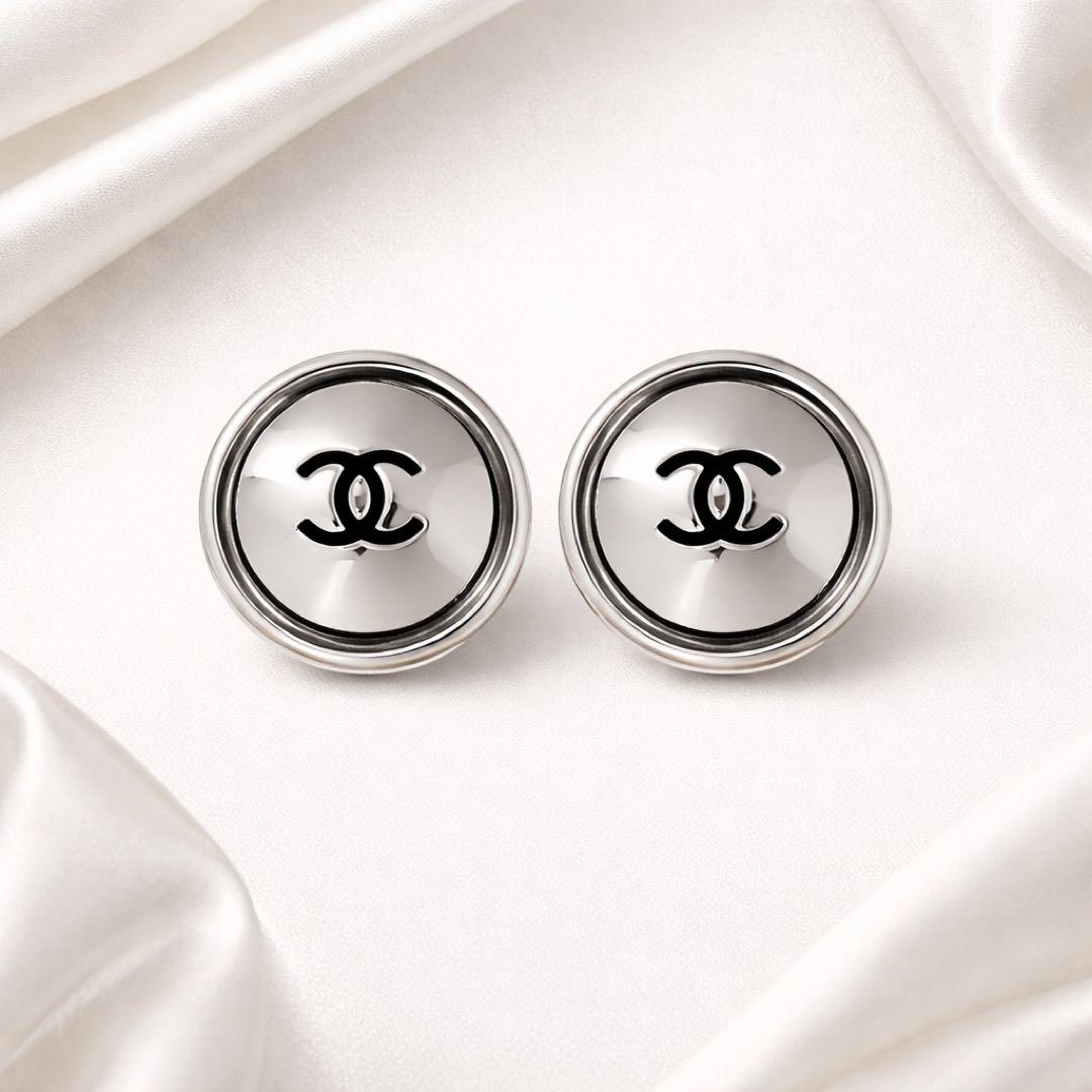 【正規品】CHANEL 99P ココマーク ラウンドピアス 18mm シルバー