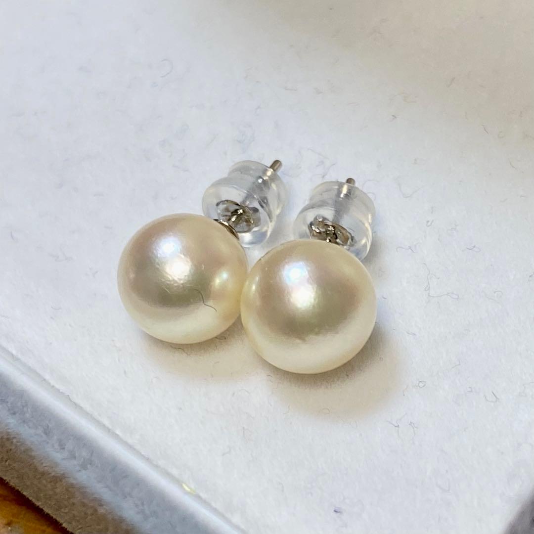 marymaryさま専用 【9.5ミリ】パールピアス　あこや真珠　越もの　セール