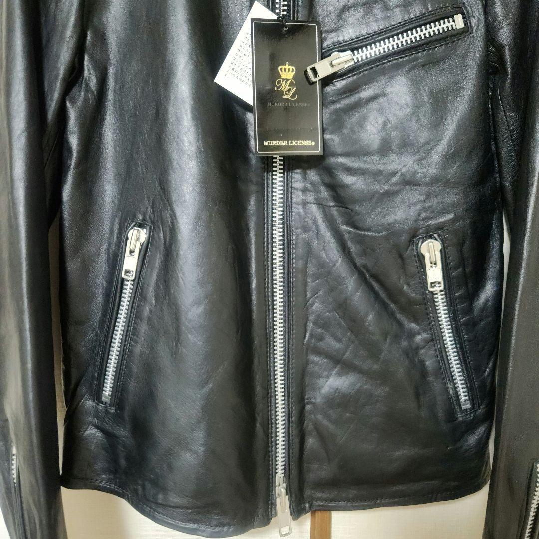 MURDER LICENSE ラムレザー シングルライダースジャケット