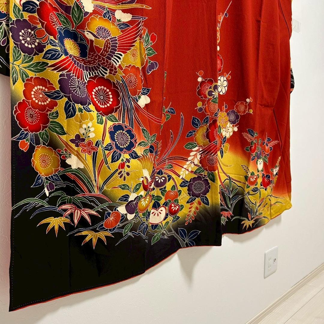 KP1767 振袖 身丈146cm 正絹 着物 成人式