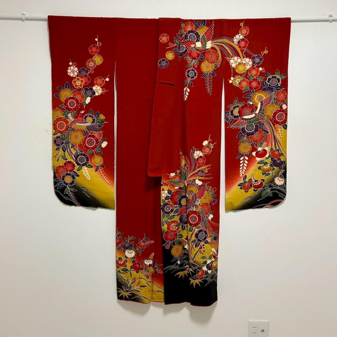 KP1767 振袖 身丈146cm 正絹 着物 成人式