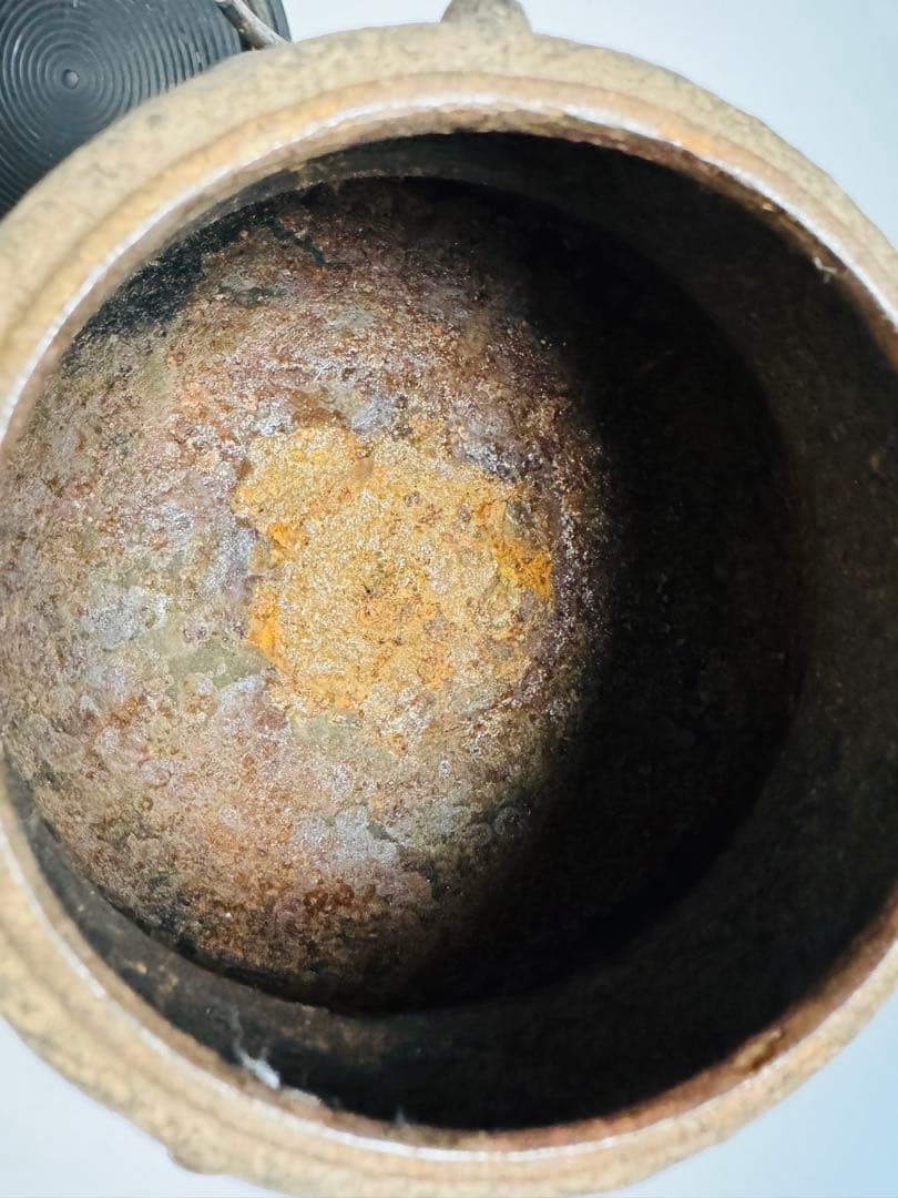 鉄製 瓢箪形 茶釜（耳環付）風炉釜／茶道具／骨董／アンティーク