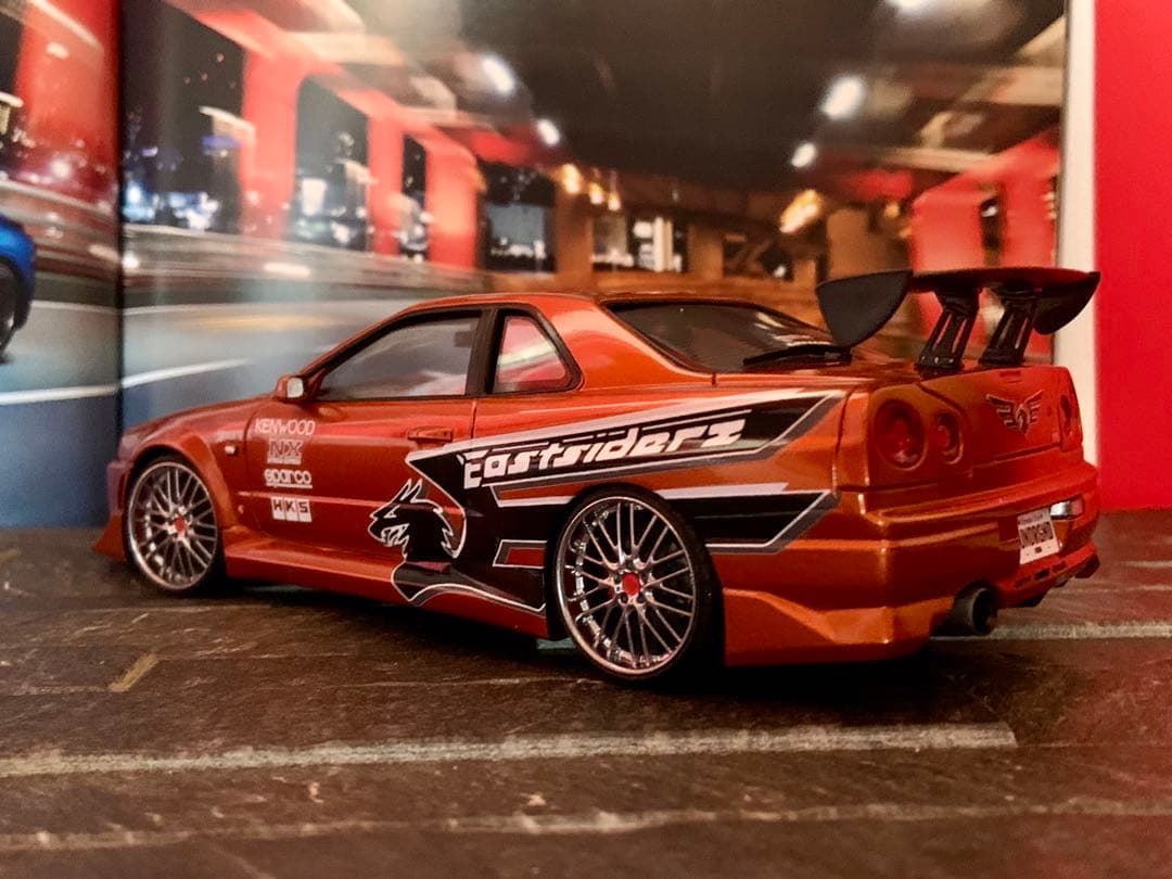 1/24 完成品 アオシマ スカイライン GT-R R34 NFS エディ仕様
