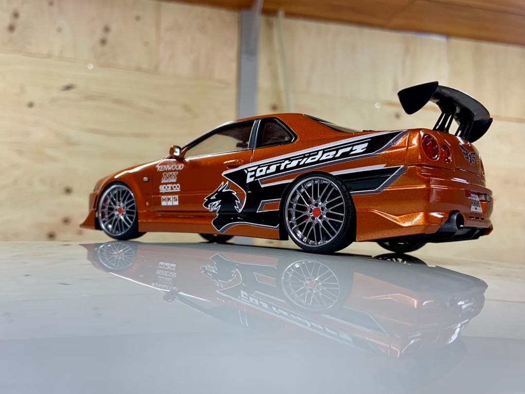 1/24 完成品 アオシマ スカイライン GT-R R34 NFS エディ仕様