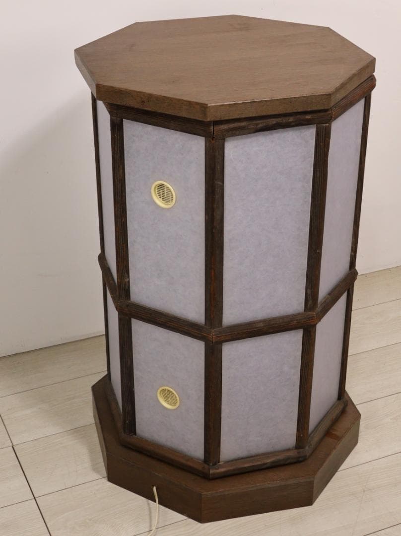 BK269　昭和レトロ　木製　八角　行燈　ライト　行灯　照明