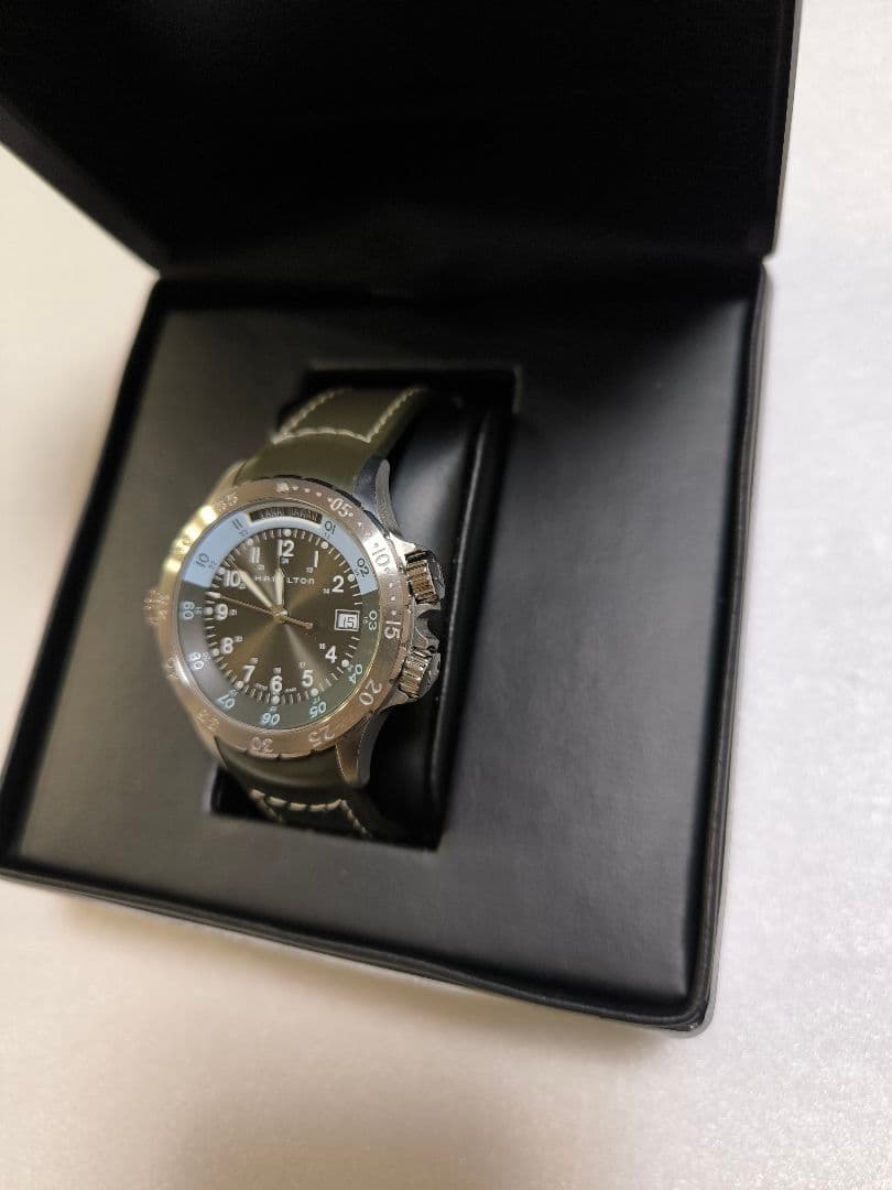 ハミルトン　メンズ　ダイバーズウォッチ カーキネイビー　GMT