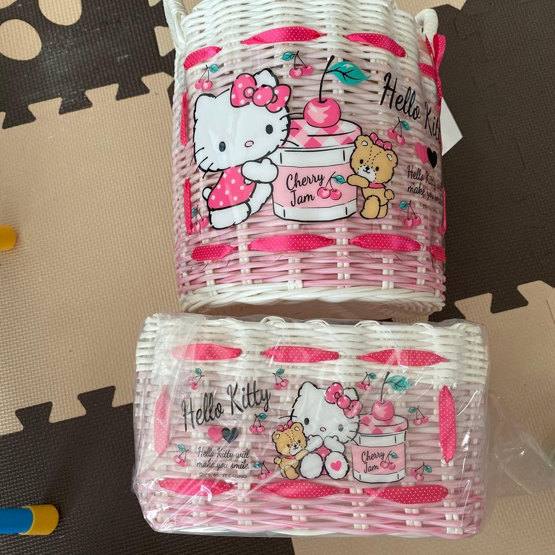 サンリオ ハローキティ 編みかご 紙タグ付きセット