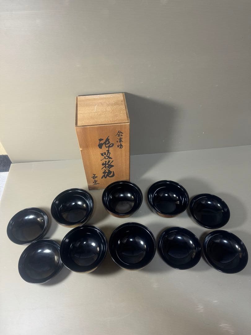 2547 会津塗り お吸い物椀　5客　未使用