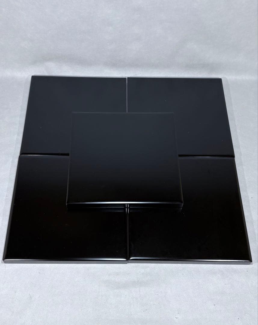 輪島塗　天然木　石昌斎作　折敷五客　美品　共箱　茶道具　懐石道具　送料込