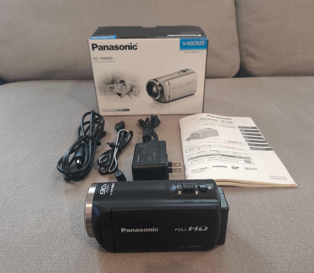 極美品】パナソニック HC-V480MS-K　ビデオカメラ　ブラック