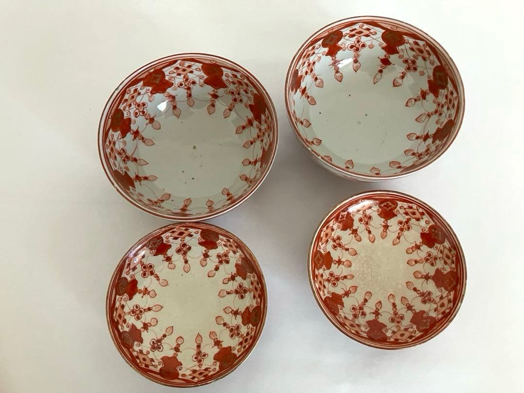 九谷★古九谷★蓋もの★煮物碗★赤絵金彩★窓絵★人物花鳥文★骨董★アンティーク