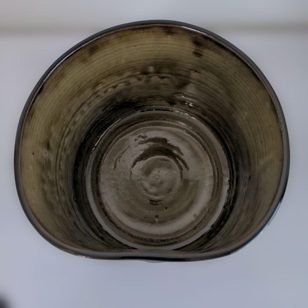 【美品】高取焼　14代 亀井味楽作　管耳つき水差し　共箱　茶道具