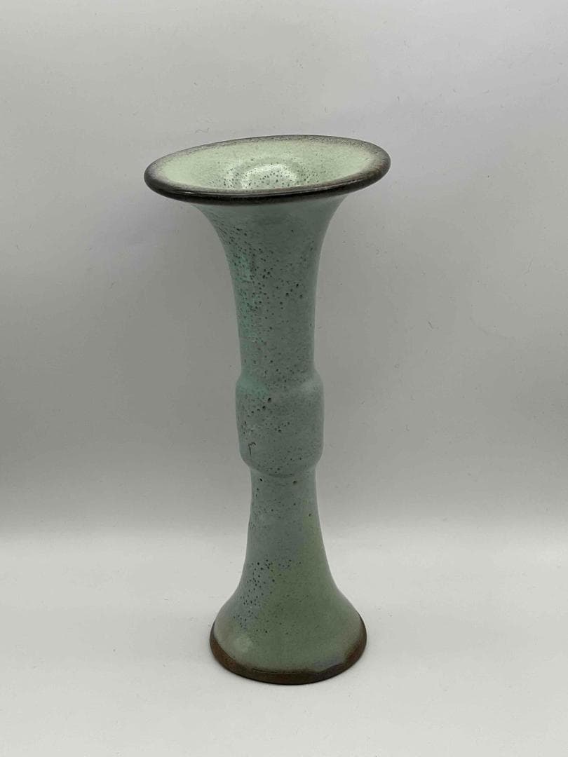 金から元時代　鈞窯　月白釉観音浄瓶　旧家蔵出し　窯変釉　唐物(C-44)