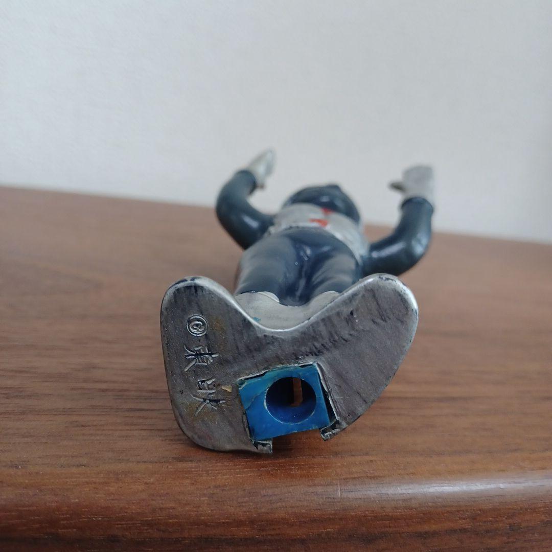 当時物　無版権　「仮面ライダー」鉛筆削り付きの希少ソフビフィギュア