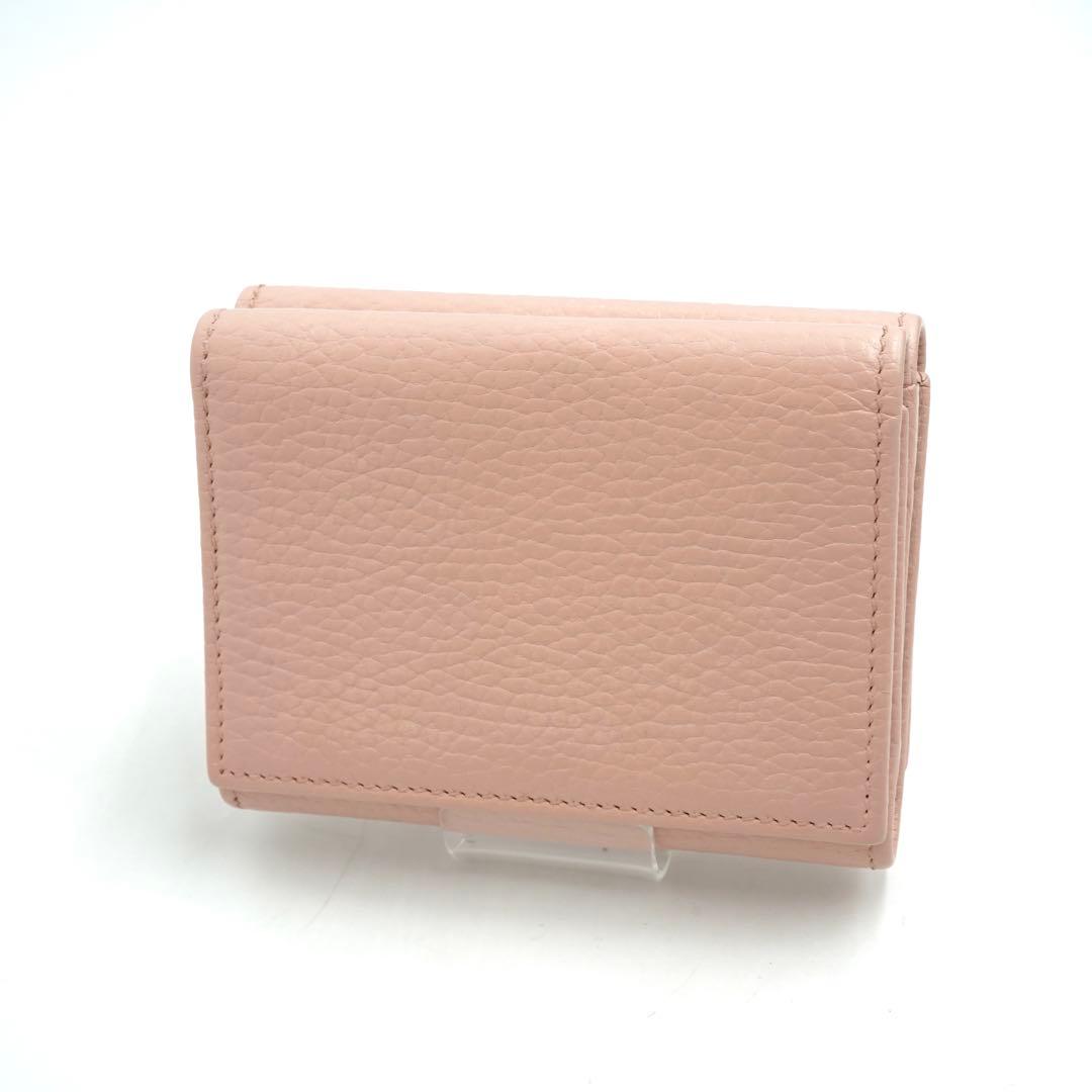 ✨新品未使用✨　GUCCI ミニ財布　マーモント GGロゴ 　三つ折り ピンク