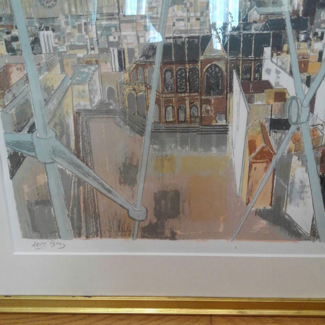 パリの街リトグラフエドアールマッカヴィ