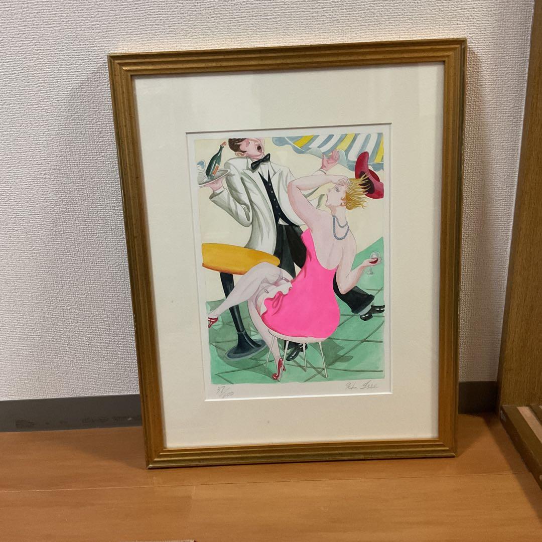 浜松一誓 春風 4号 自筆サイン在 37/100 額装全面ガラス