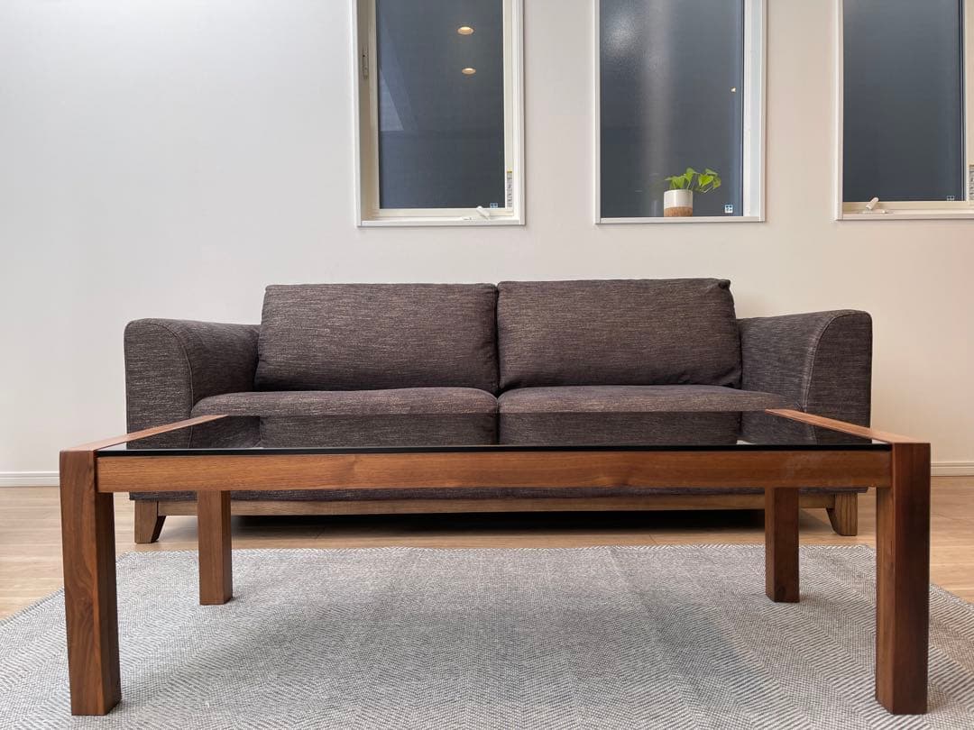 桜屋工業CHERRY LT-66-Wガラス天板ローテーブル 【定価4.6万円】