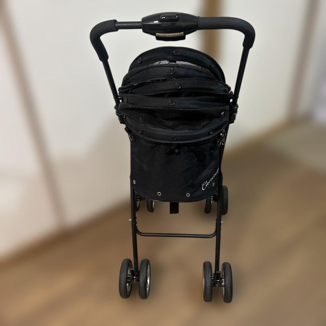 ★即完売品★ 天使のカート　犬用　動物用　キャリー　ベビーカー　黒　S カート
