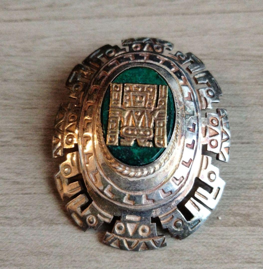 925/18K PERU デザイン ブローチ ペンダント