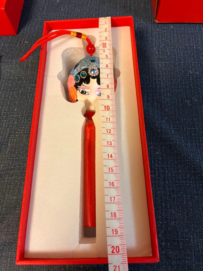 【希少】中国無形文化遺産 黎侯彩塑 京劇 泥人形 置き物＆ストラップ セット