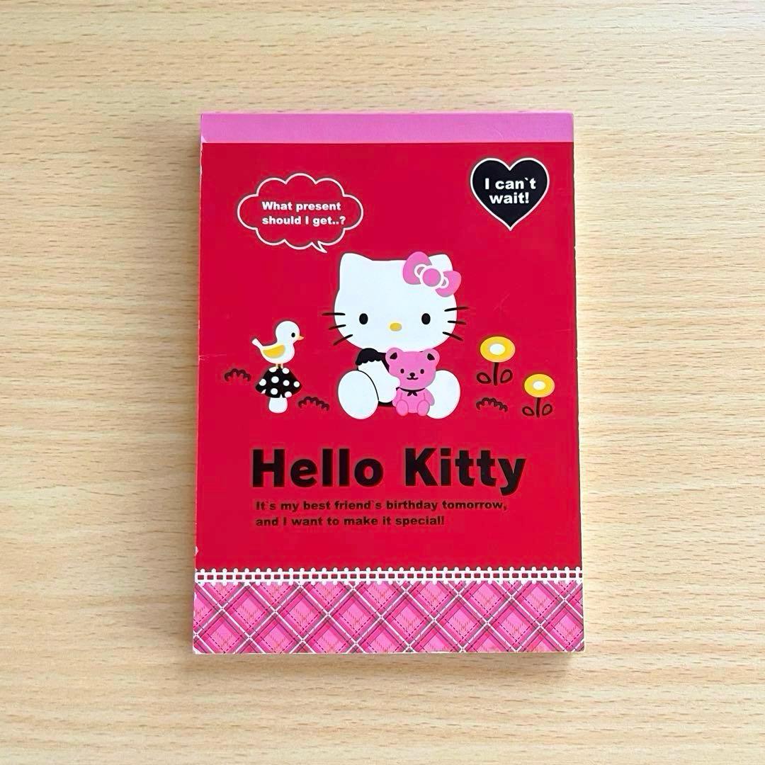 【超激レア！】平成レトロ！ ハローキティ メモ帳　　メモパッド　チェック柄