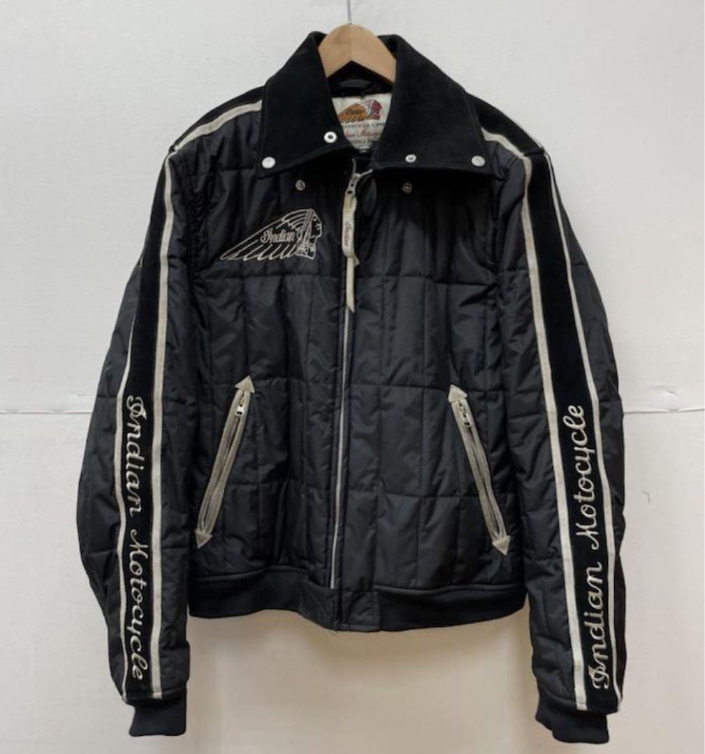 【定番】INDIAN MOTORCYCLEボア裏地シングルライダースLWサイズ黒