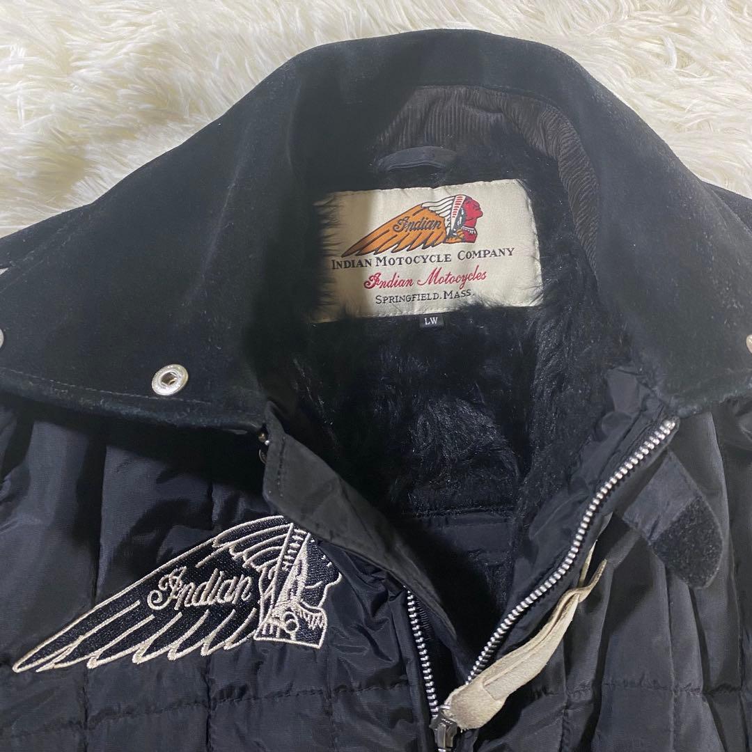 【定番】INDIAN MOTORCYCLEボア裏地シングルライダースLWサイズ黒