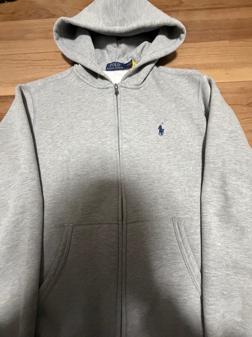 【新品同様】Polo Ralph Lauren グレー ジップパーカー