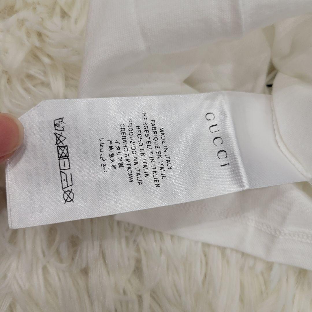 GUCCI　タグ付き　ホワイト　肩ライン　Tシャツ　半袖　蛇　トップス　お洒落