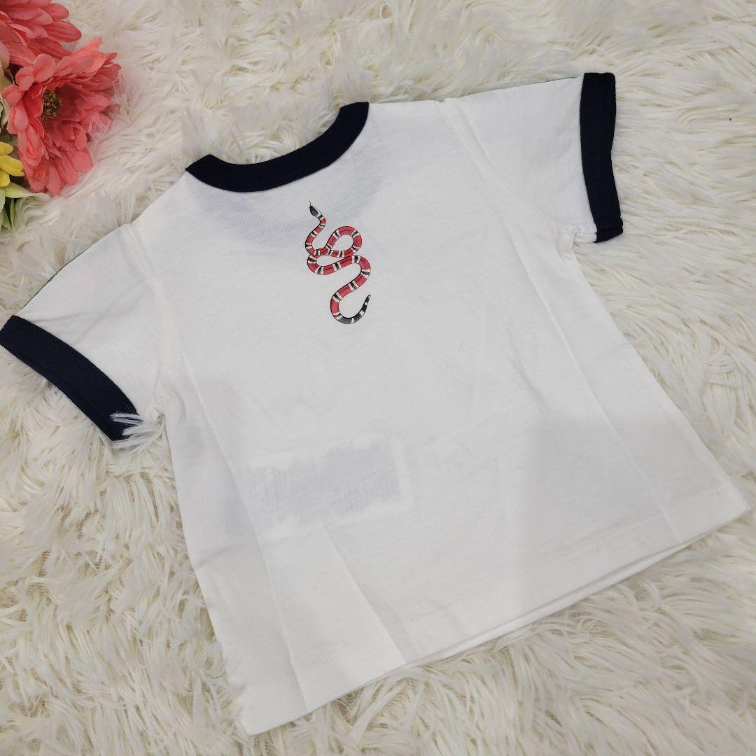 GUCCI　タグ付き　ホワイト　肩ライン　Tシャツ　半袖　蛇　トップス　お洒落