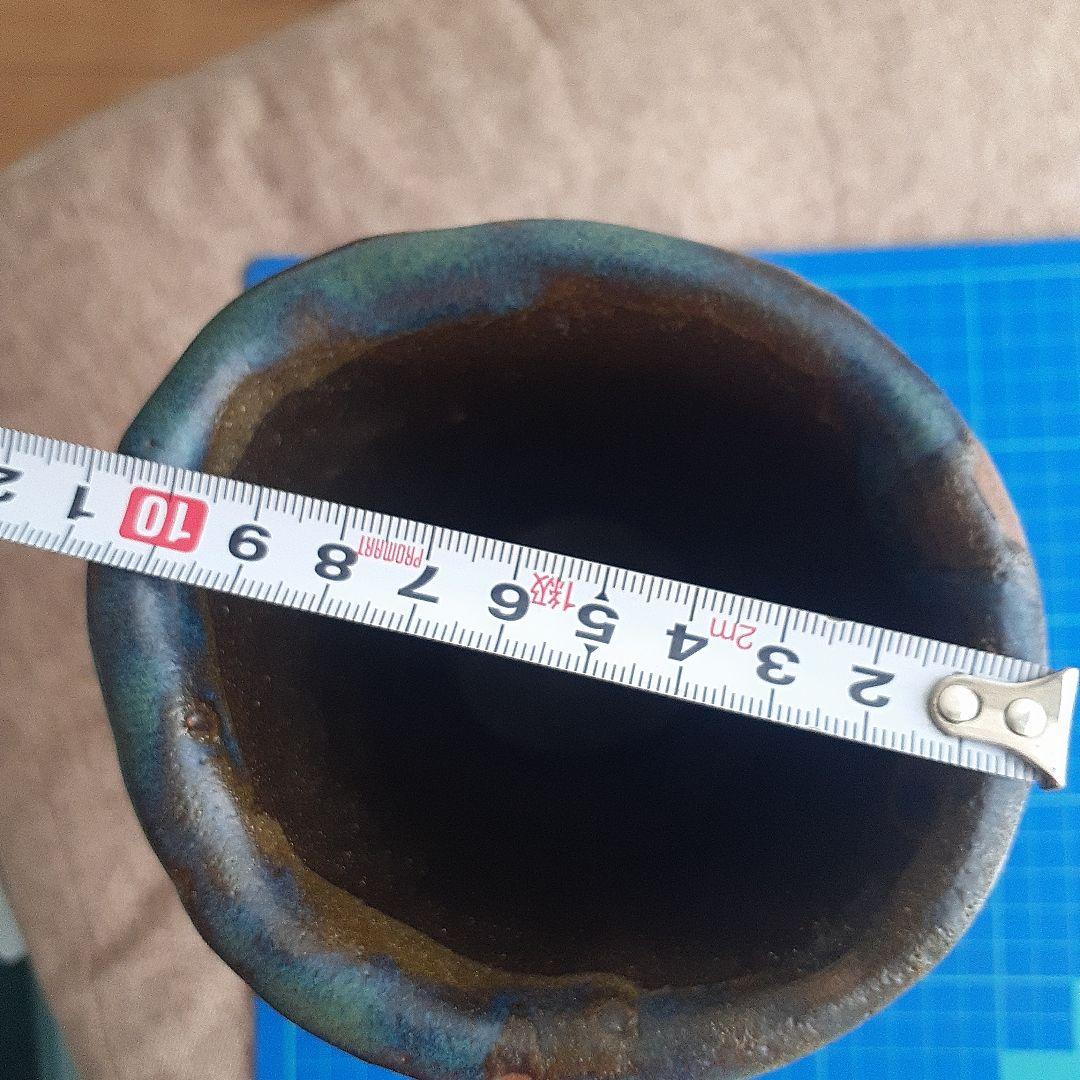 やちむん宮城須美子さん作品花瓶　珍しい絵付け