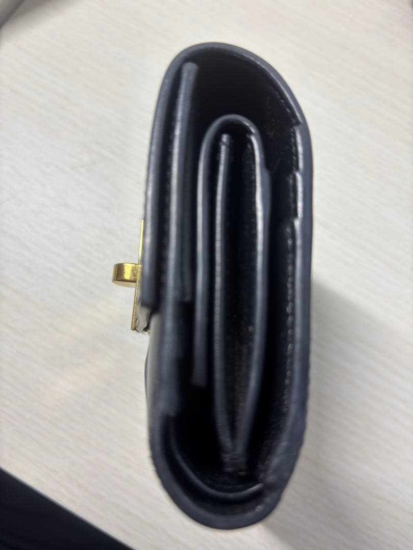 Celine 黒 レザー 三つ折り財布