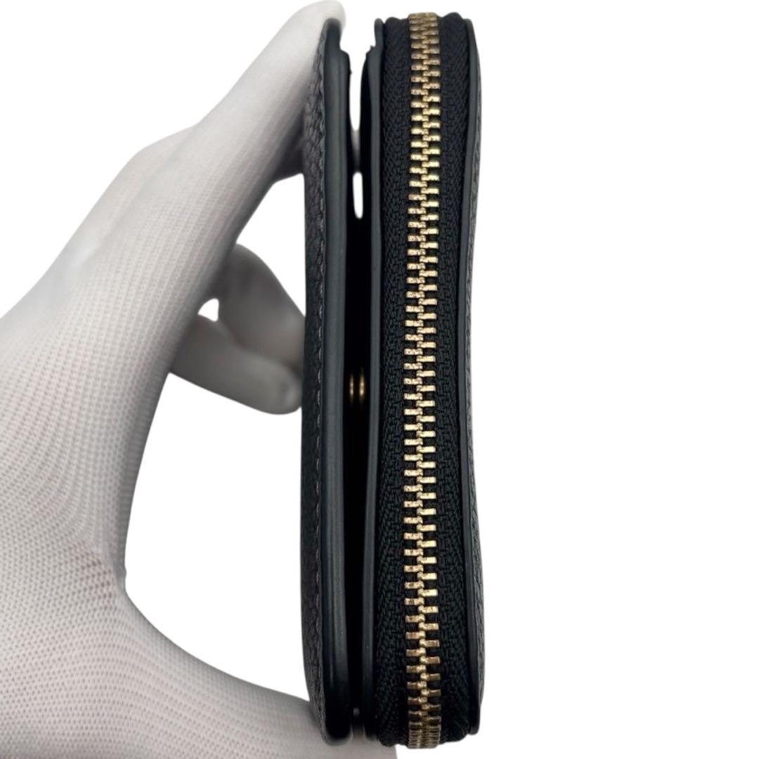 美品◎ YKK刻印あり◎ コーチ レキシー 折り財布 ラウンドジップ 黒 シボ革