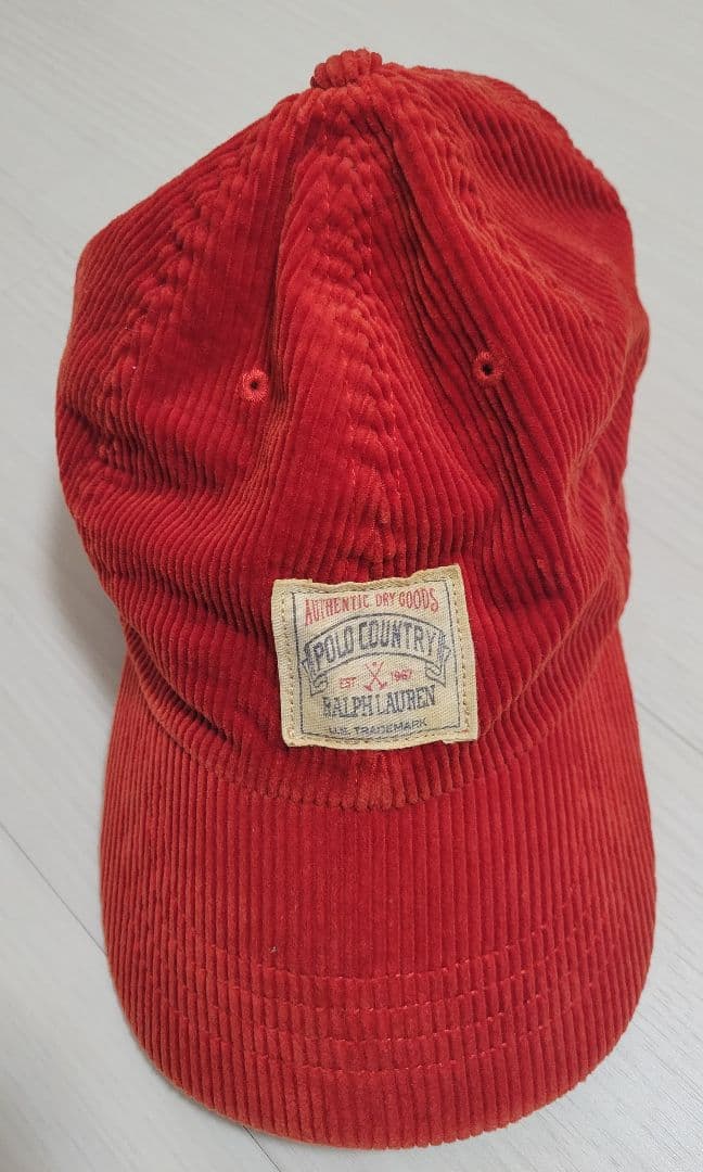 ♡美品♡90s ポロ ラルフローレン コーデュロイ キャップ 赤 ヴィンテージ