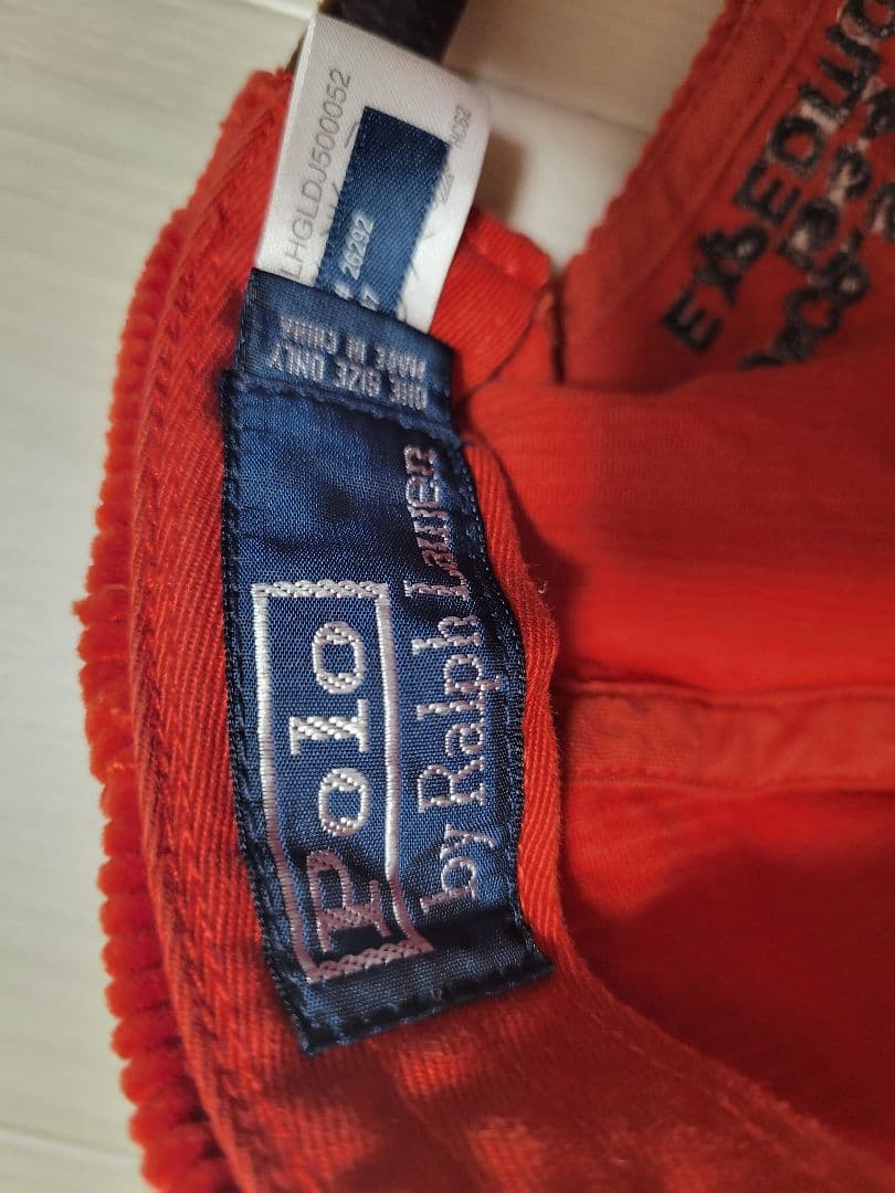 ♡美品♡90s ポロ ラルフローレン コーデュロイ キャップ 赤 ヴィンテージ