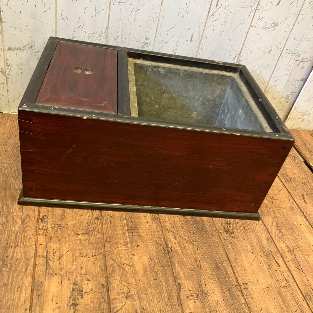 昭和レトロ 木製 火鉢 長火鉢 箱火鉢 囲炉裏 骨董 古道具 古民具 ビンテージ