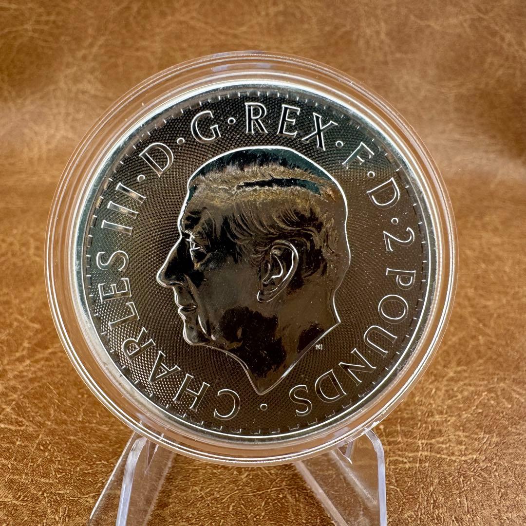 世界100枚限定 イギリス ブリタニア 銀貨 カラー 女神と自然の調和：春の森