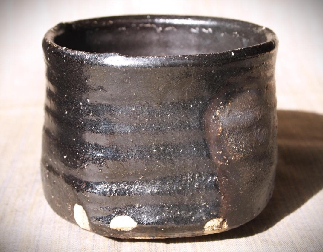 人気作家★大前悟★引き出し黒茶碗★共箱・共布