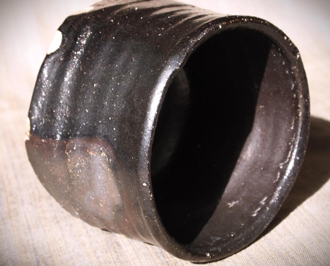 人気作家★大前悟★引き出し黒茶碗★共箱・共布