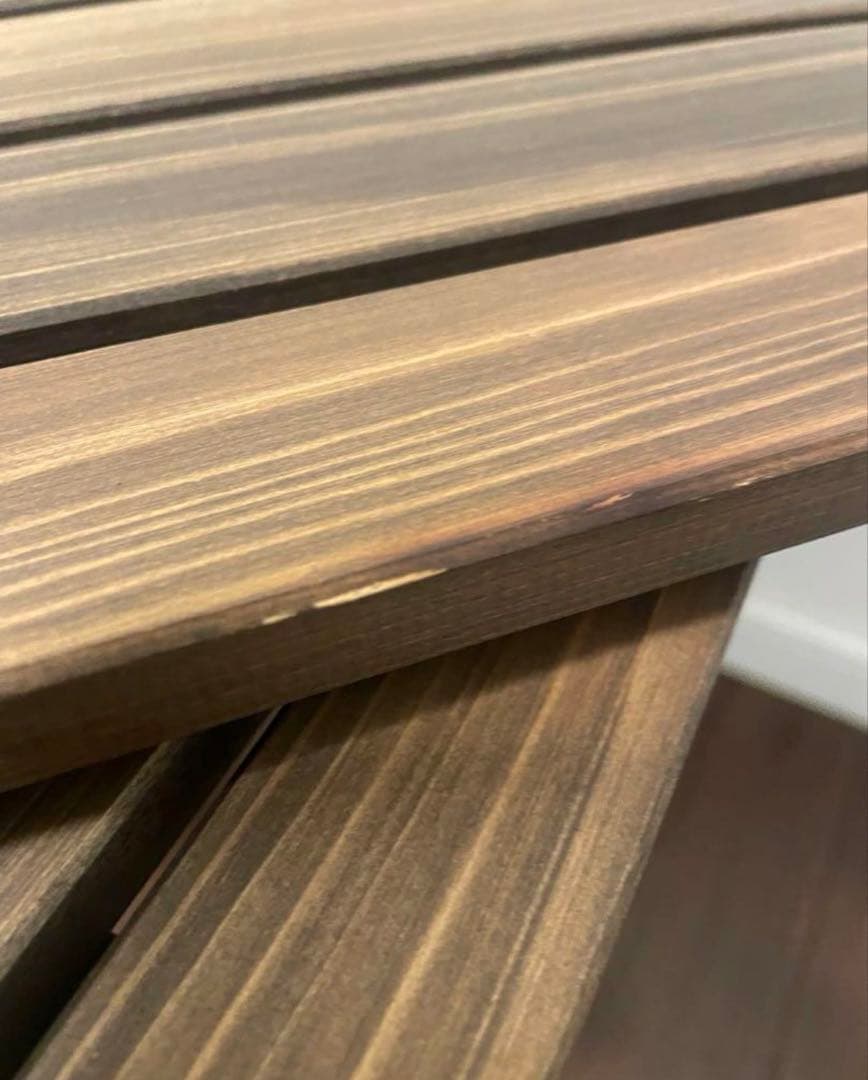 【美品】アイアン工房　アイアンテーブル（細板）＋専用ケース付き