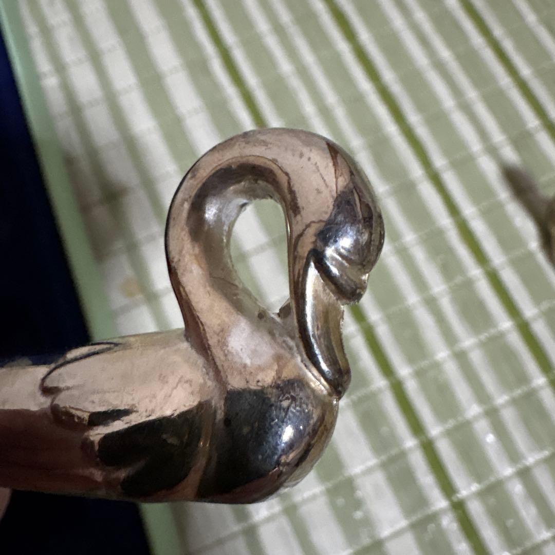 フランス　スワン　白鳥　カトラリーレスト　シルバープレート　6個セット