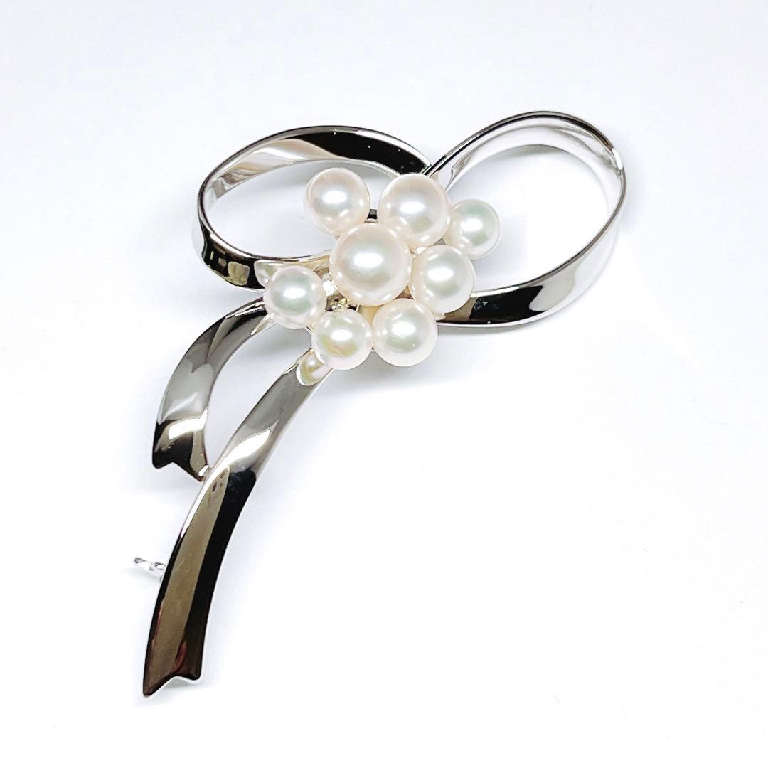 【未使用品】✨MIKIMOTO ミキモト パール　ブローチ　リボン　フラワー