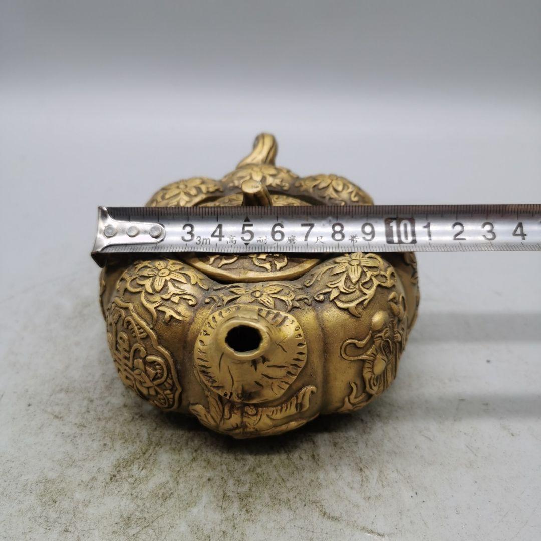 銅製 八仙提手茶壺 茶道具 香道具 装飾品 工芸品 美術品 置物