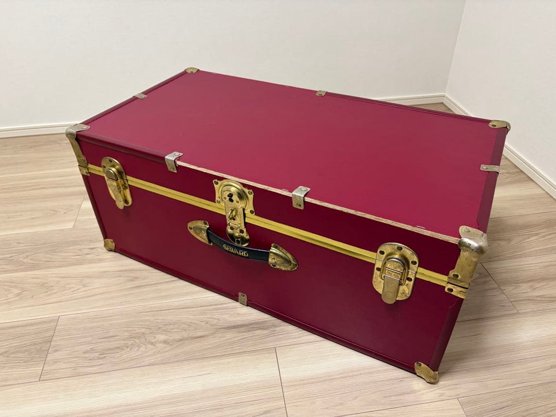 SEWARD（スワード） トランク 収納箱 ヴィンテージ風 ワインレッド