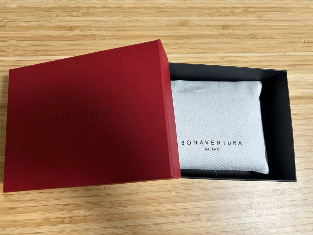 【美品】BONAVENTURA 二つ折り　ウォレット　グレージュ×ベイビーピンク